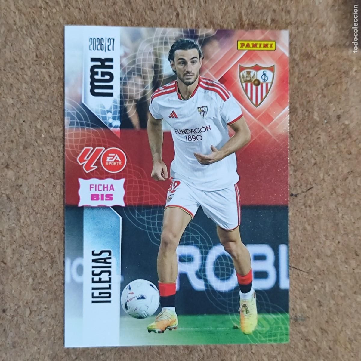 Figurine di Calcio: MEGACRACKS 2&ordf; EDICION 26/27 CARD FICHA BIS IGLESIAS SEVILLA # 329BIS PANINI
