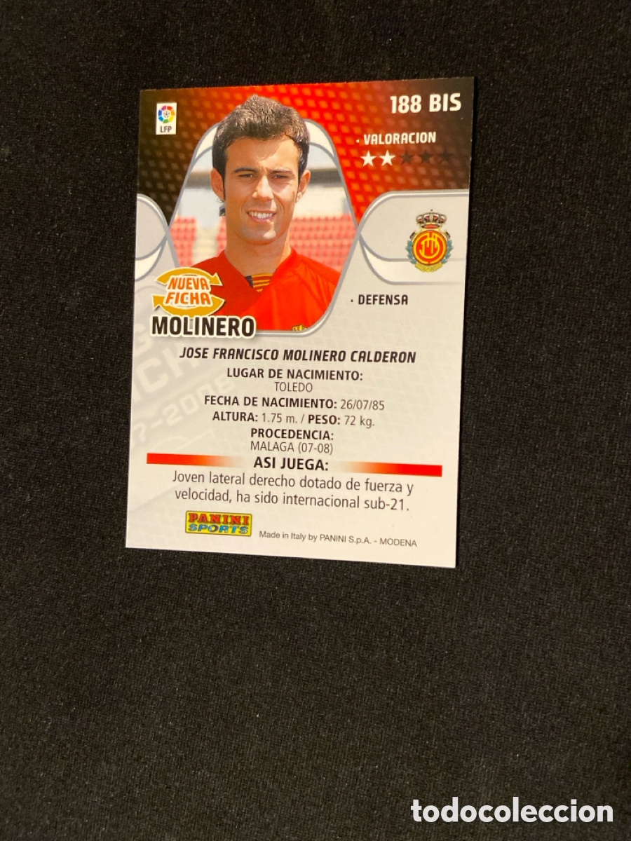 Cromos de f&uacute;tbol: MOLINERO 188 BIS (MALLORCA) - Foto 2