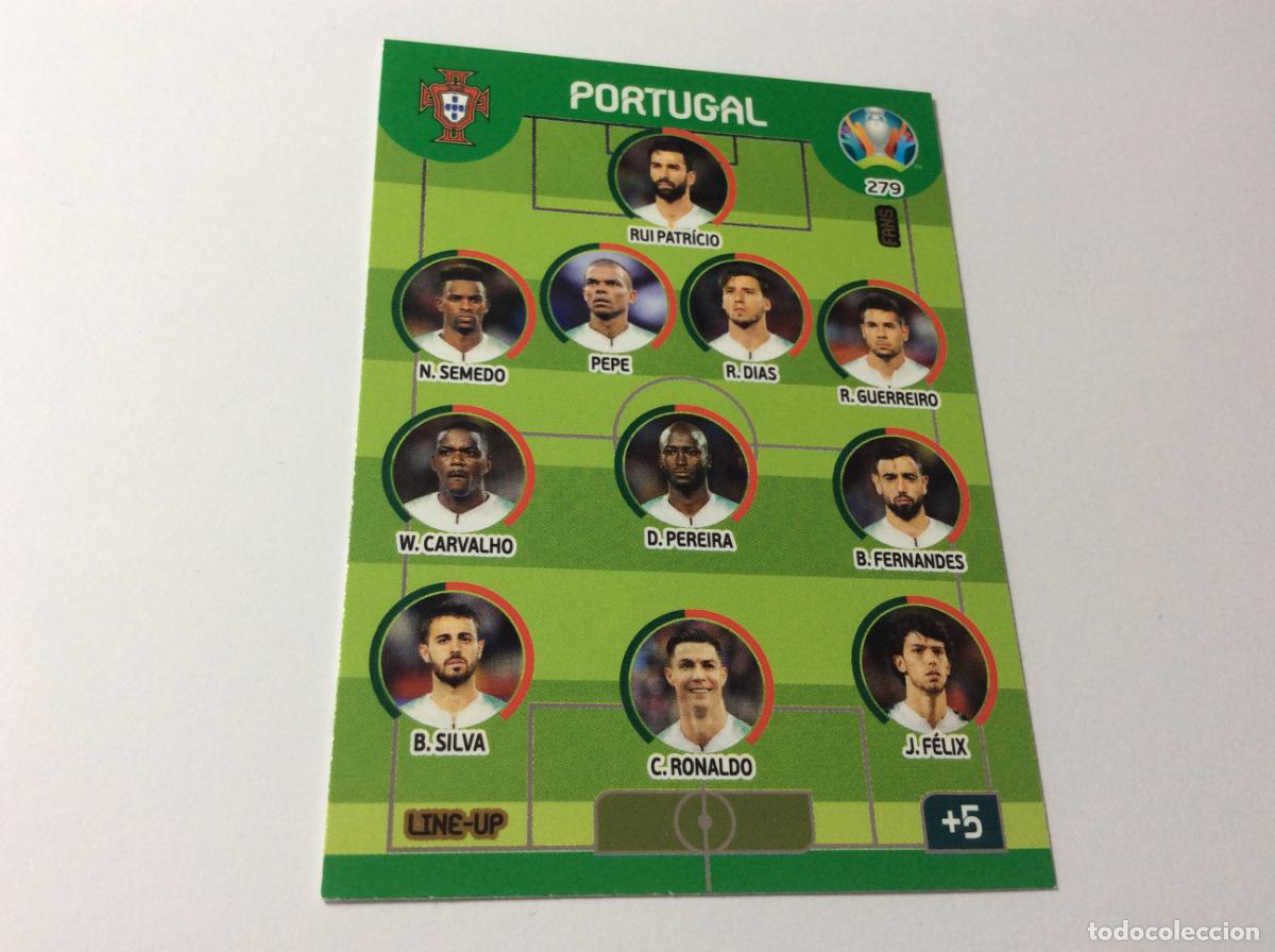 Cromos de f&uacute;tbol: 279 Line-Up Equipo Portugal UEFA Euro 2020 Preview Adrenalyn XL Panini