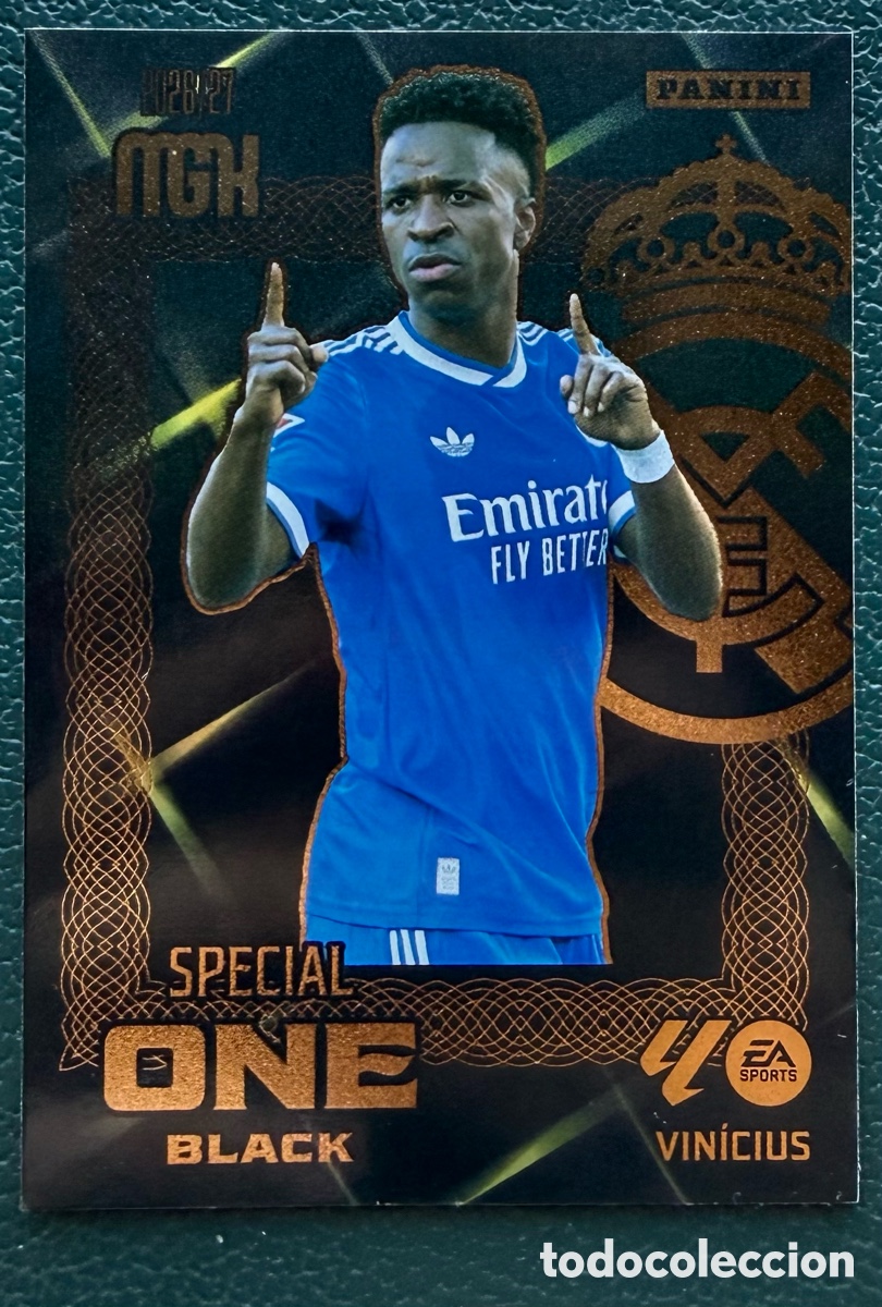 Figurine di Calcio: VINICIUS REAL MADRID SPECIAL ONE BLACK FICHAS ALBUM MEGACRACKS 2026 2027 MGK 26 27