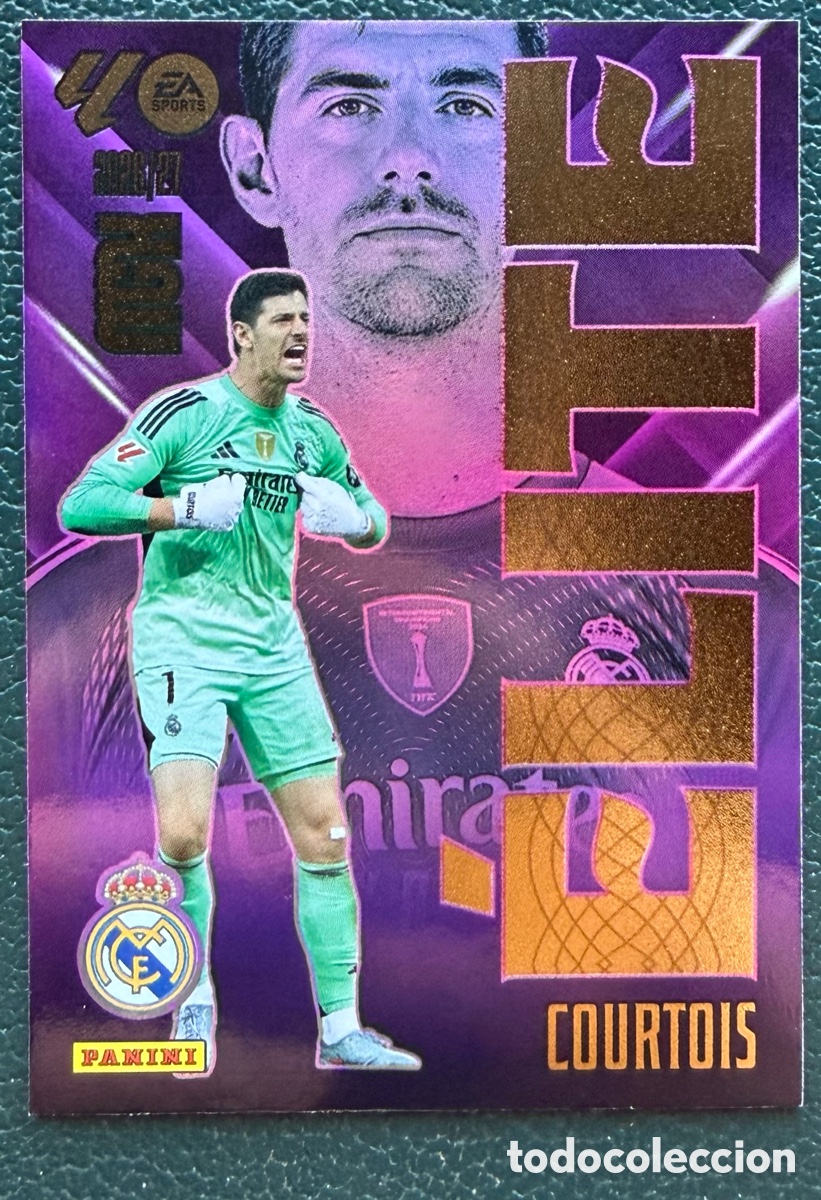 Cartes &agrave; collectionner de Football: 4 COURTOIS REAL MADRID ELITE FICHAS ALBUM MEGACRACKS 2026 2027 MGK 26 27