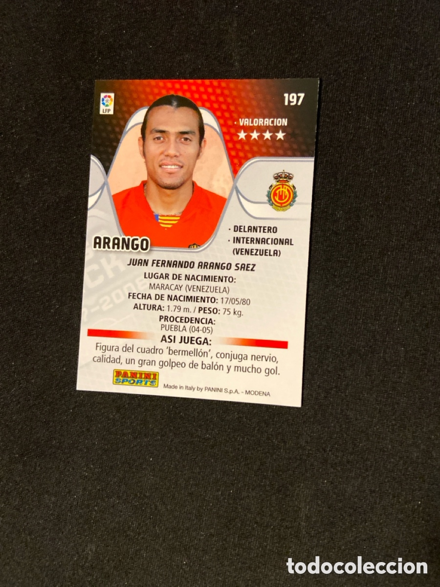 Cromos de f&uacute;tbol: ARANGO 197 (MALLORCA) PANINI - Foto 2