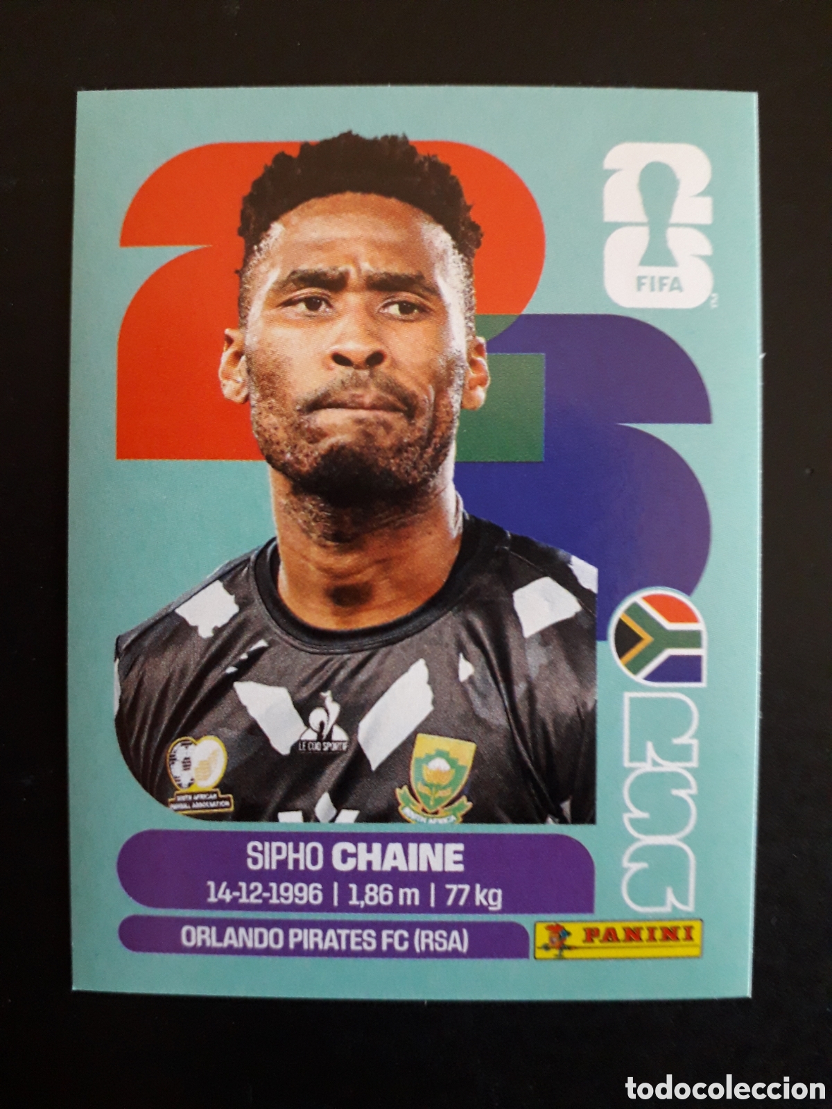 Fu&szlig;ball-Sticker: CHAINE SUD&Aacute;FRICA RSA 3 MUNDIAL F&Uacute;TBOL 2026 FIFA WORLD CUP PANINI SIN PEGAR PEDIDO M&Iacute;NIMO 3&euro;