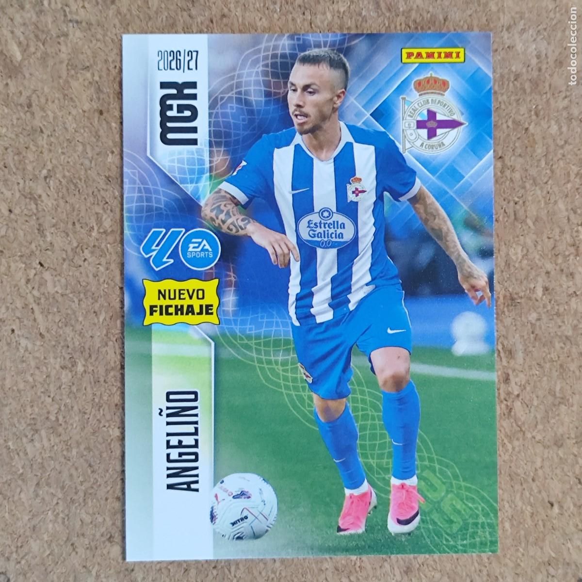 Figurine di Calcio: MEGACRACKS 2&ordf; EDICION 26/27 CARD NUEVO FICHAJE ANGELI&Ntilde;O DEPORTIVO # 471 PANINI