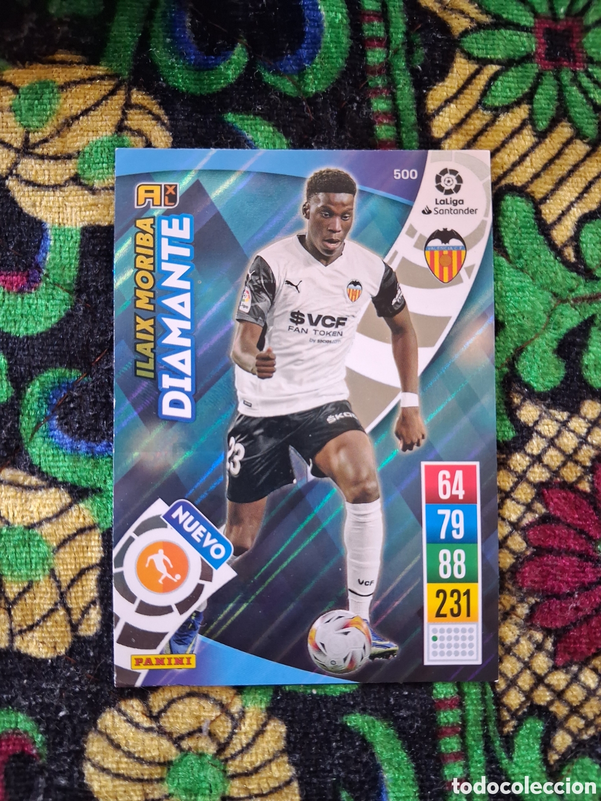 Cromos de f&uacute;tbol: ADRENALYN. LIGA 2021-2022 (VALENCIA) #500 ILAIX MORIBA / DIAMANTE