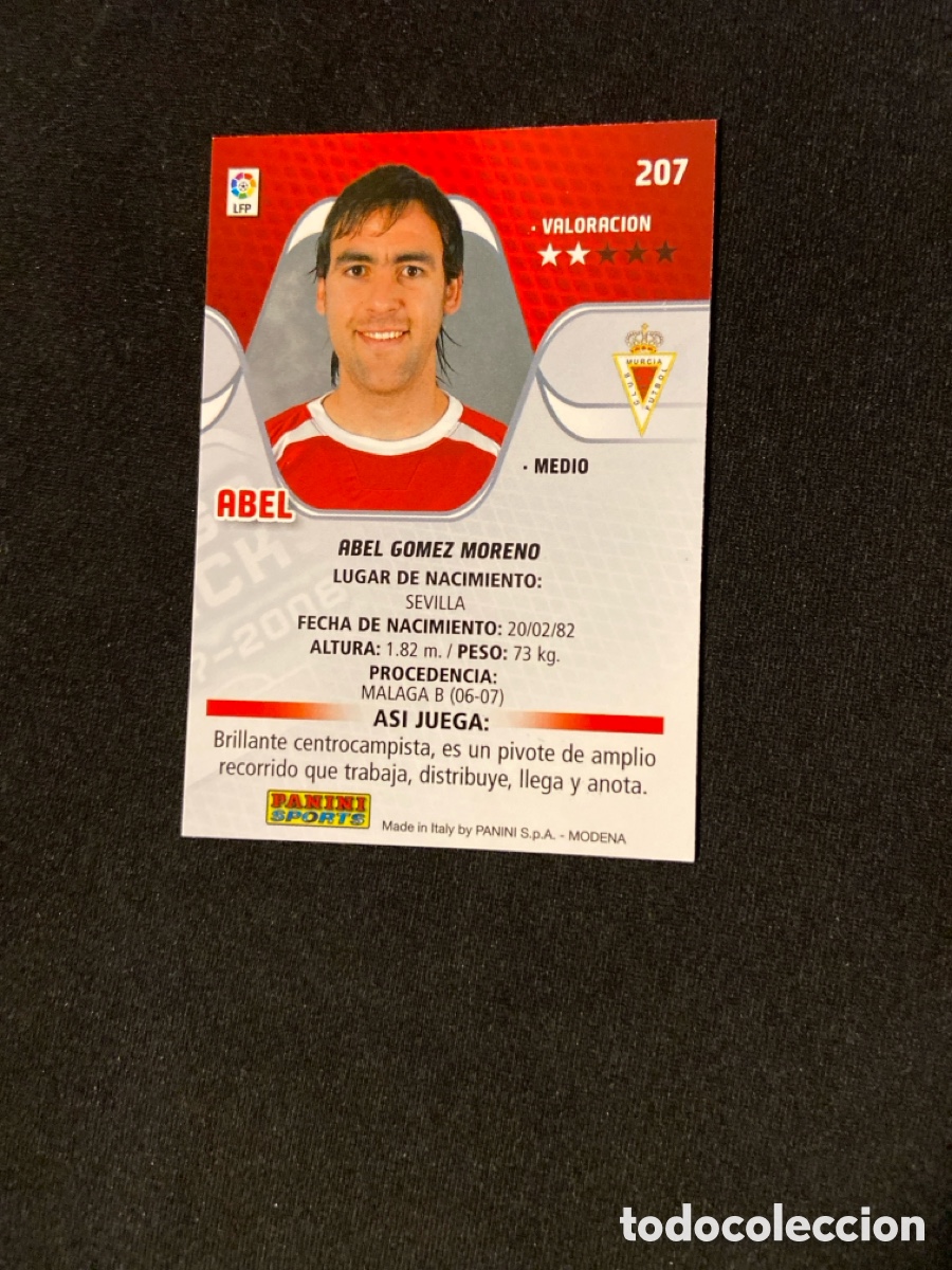 Cromos de f&uacute;tbol: ABEL 207 (MURCIA) PANINI - Foto 2