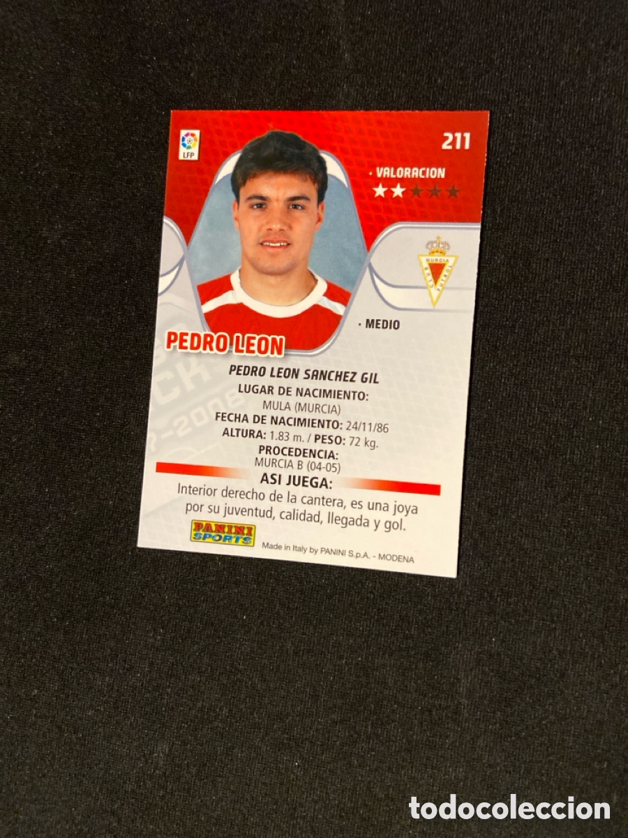 Cromos de f&uacute;tbol: PEDRO LEON 211 (REAL MURCIA) MEGA - Foto 2