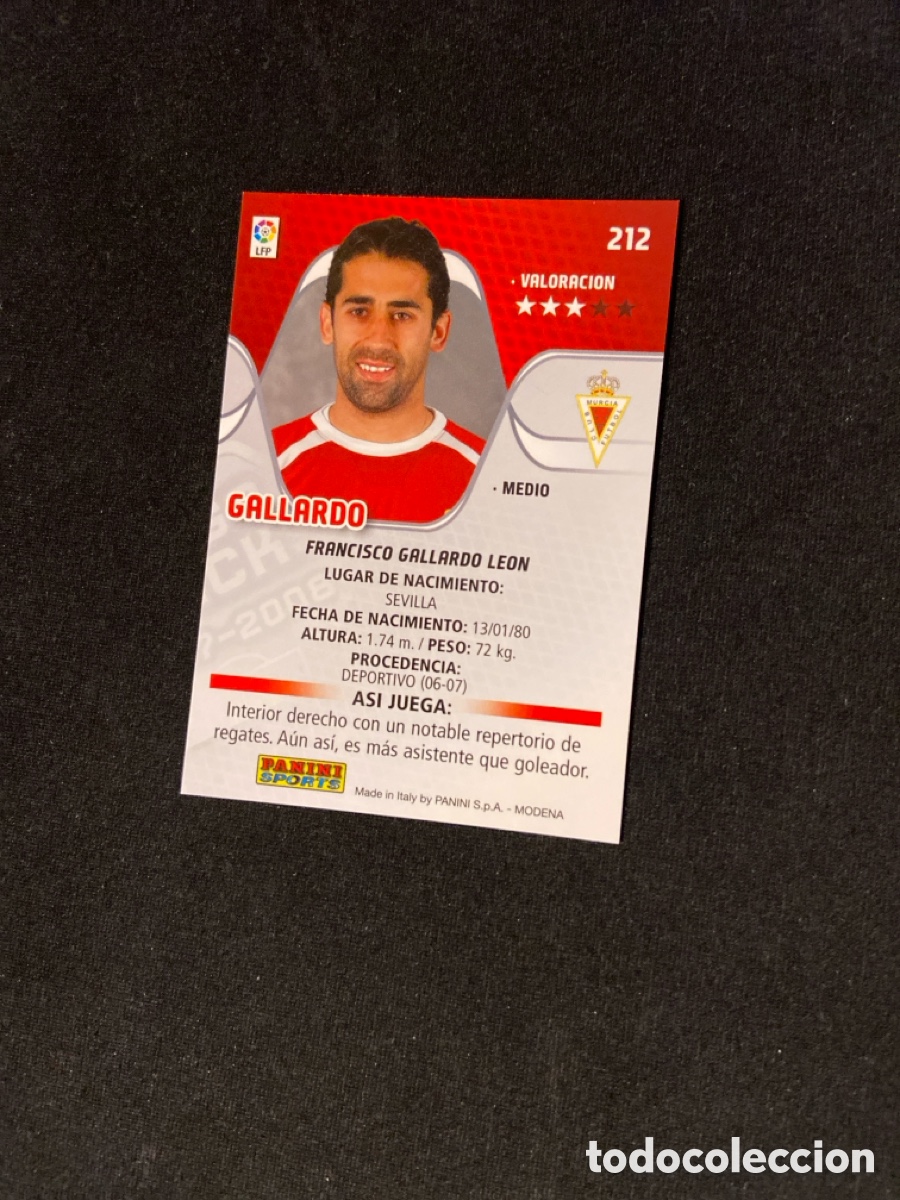 Cromos de f&uacute;tbol: GALLARDO 212 (REAL MURCIA) MEGA - Foto 2