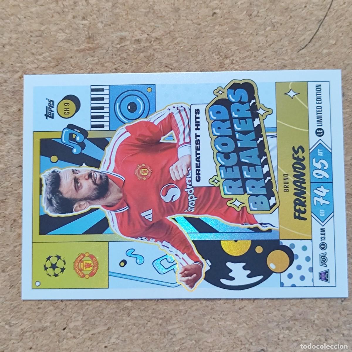 Cromos de f&uacute;tbol: 20 ANIVERSARIO MATCH ATTAX 26/27 CARD RECORD BREAKERS BRUNO FERNADES M.UNITED # GH-9 TOPPS