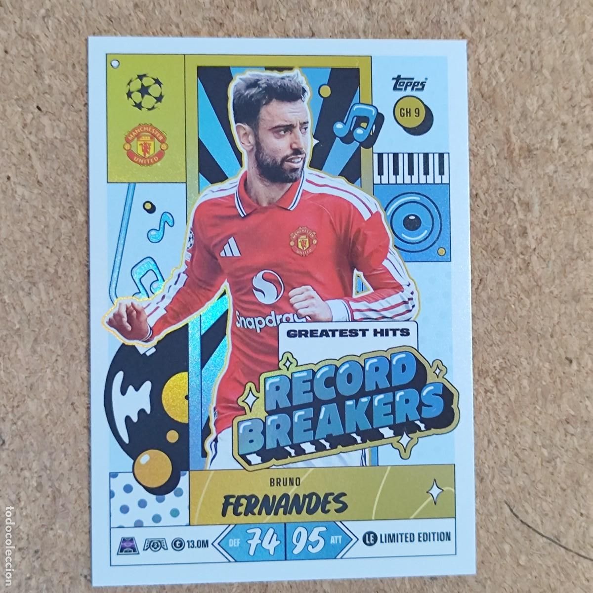 Cromos de Futebol: 20 ANIVERSARIO MATCH ATTAX 26/27 CARD RECORD BREAKERS BRUNO FERNADES M.UNITED # GH-9 TOPPS