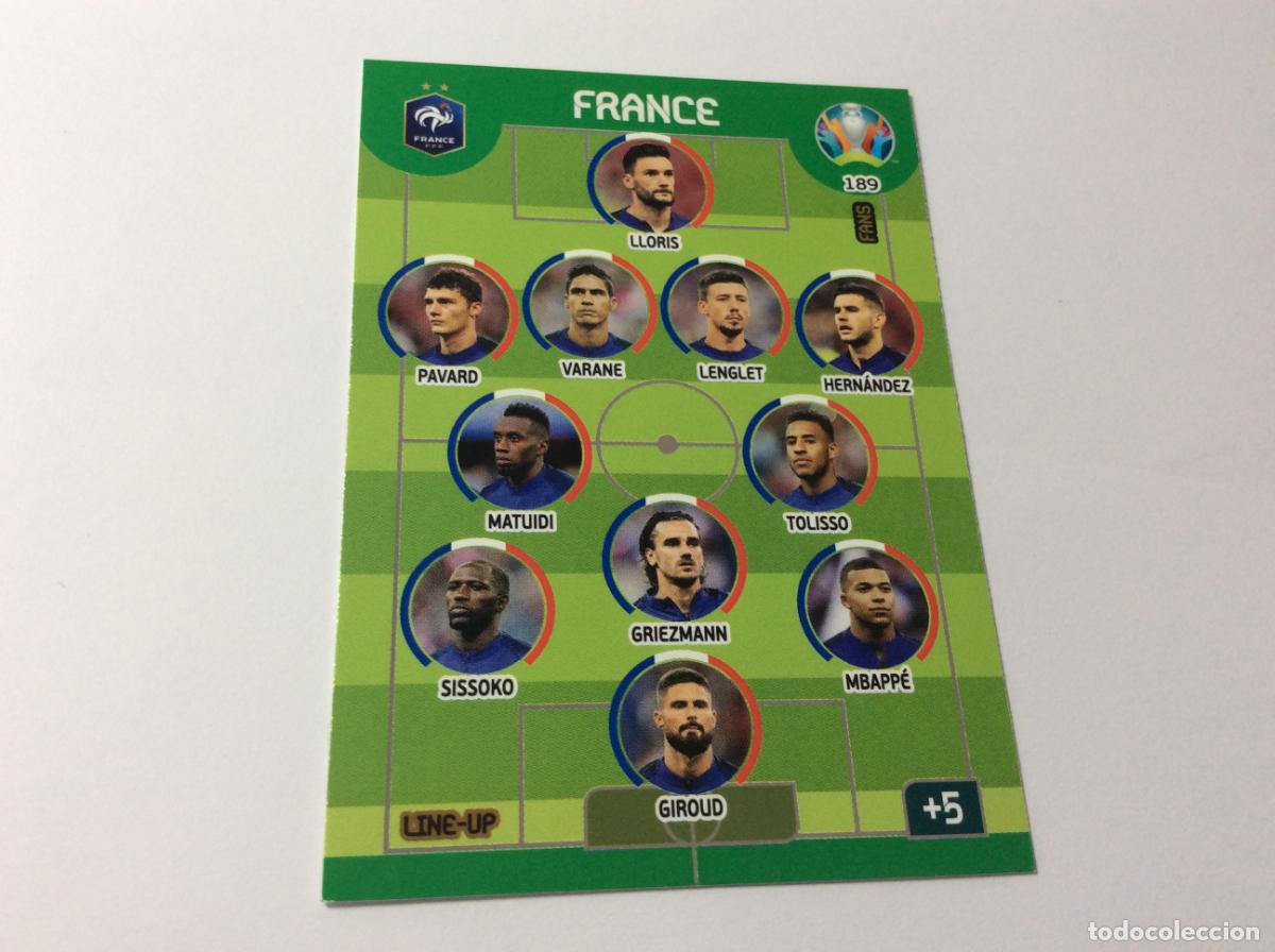 Cromos de f&uacute;tbol: 189 Line-Up Francia UEFA Euro 2020 Preview Adrenalyn XL Panini