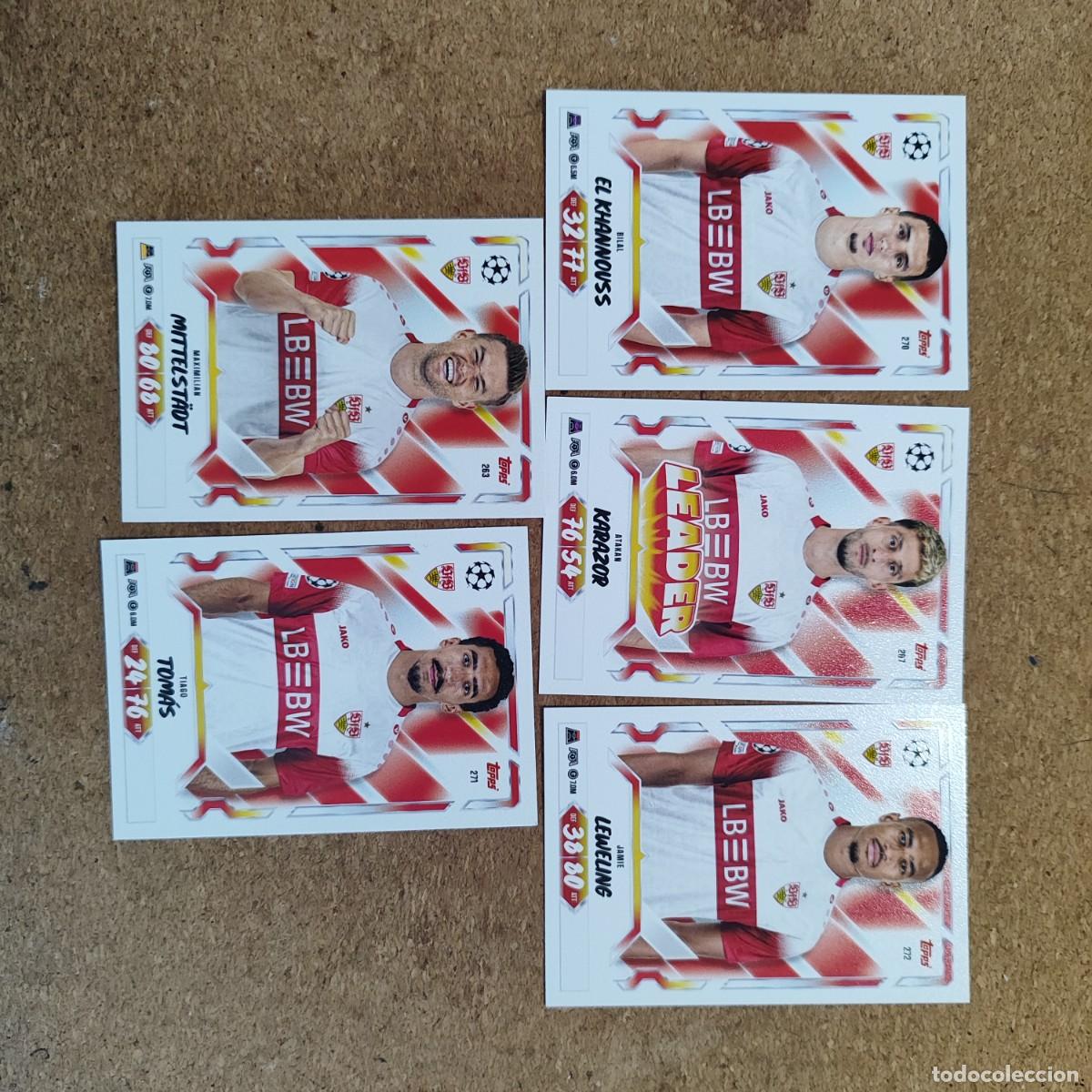 Cromos de f&uacute;tbol: 20 ANIVERSARIO MATCH ATTAX 26/27 LOTE DE 5 CARTAS DEL SUTTGART # TOPPS