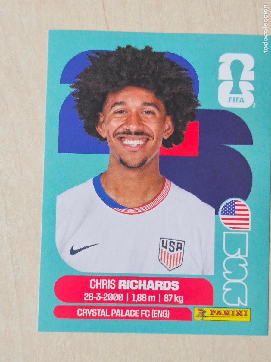 Football Stickers: CROMO USA3 USA 3 CHRIS RICHARDS EEUU - MUNDIAL FIFA WORLD CUP 2026 STICKER PANINI SIN PEGAR