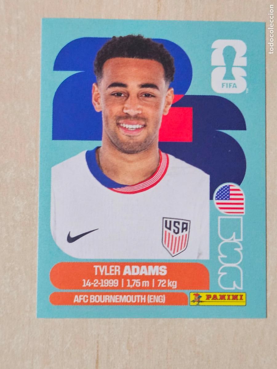 Football Stickers: CROMO USA8 USA 8 TYLER ADAMS EEUU - MUNDIAL FIFA WORLD CUP 2026 STICKER PANINI SIN PEGAR
