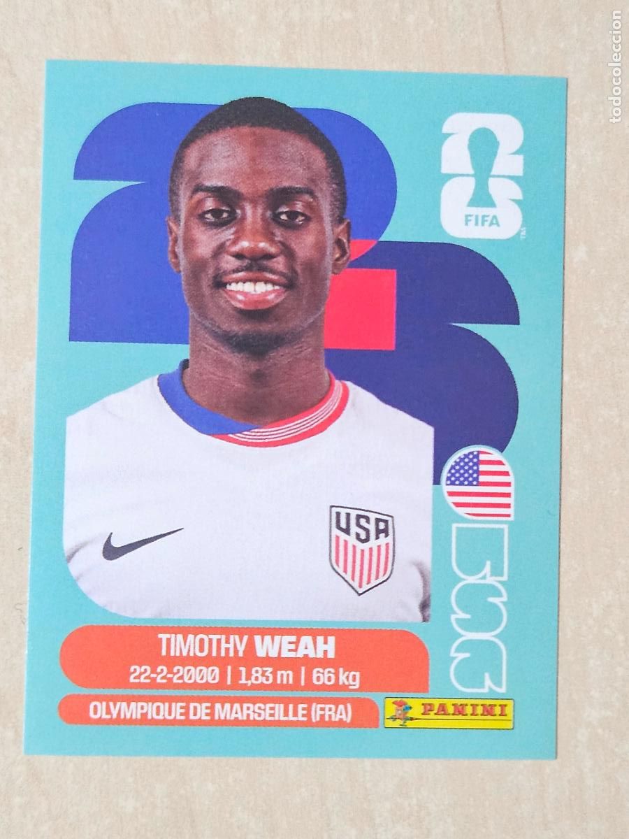Football Stickers: CROMO USA12 USA 12 TIMOTHY WEAH EEUU - MUNDIAL FIFA WORLD CUP 2026 STICKER PANINI SIN PEGAR
