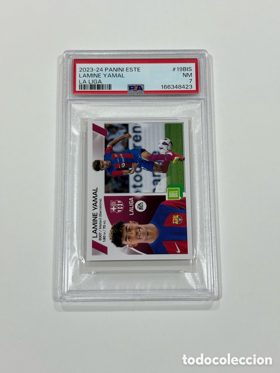 Football Stickers: Lamine Yamal #19BIS PSA 7 COLOCA Liga Este 23 24 Rookie Panini Este 2023-24