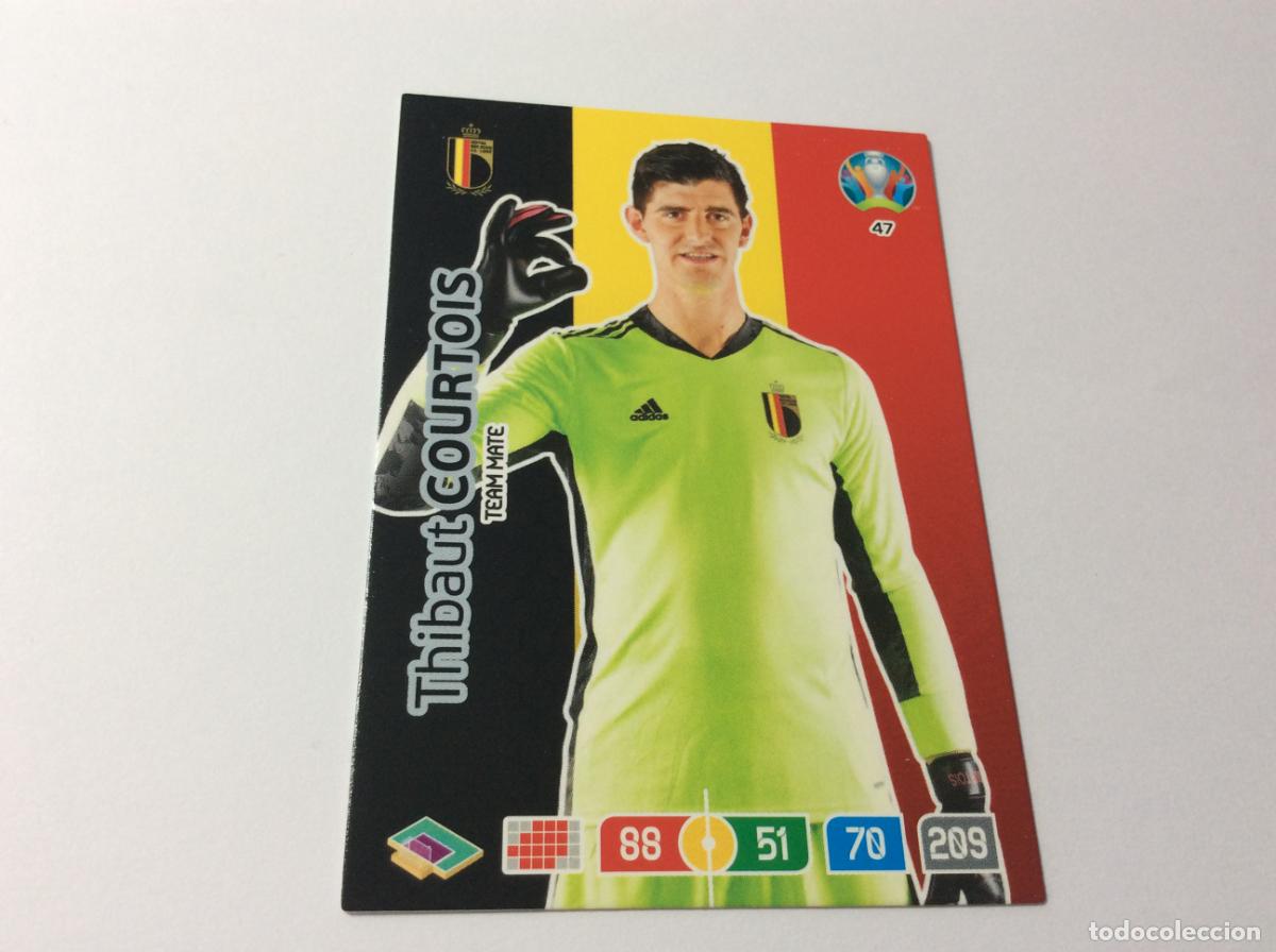 Cromos de f&uacute;tbol: 47 Thibaut Courtois B&eacute;lgica UEFA Euro 2020 Preview Adrenalyn XL Panini