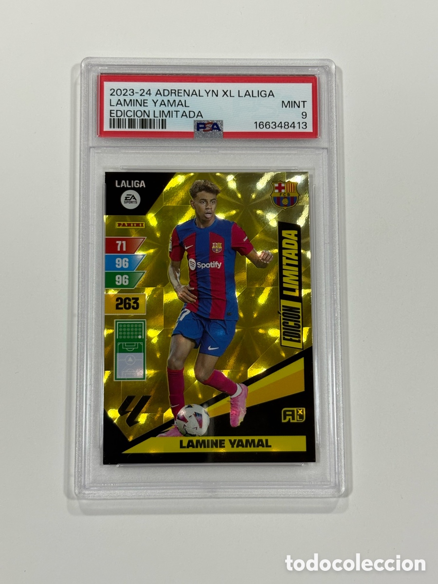 Cromos de f&uacute;tbol: Lamine Yamal PSA 9 Edicion Limitada Panini 2023 Adrenalyn Rookie 2023-24