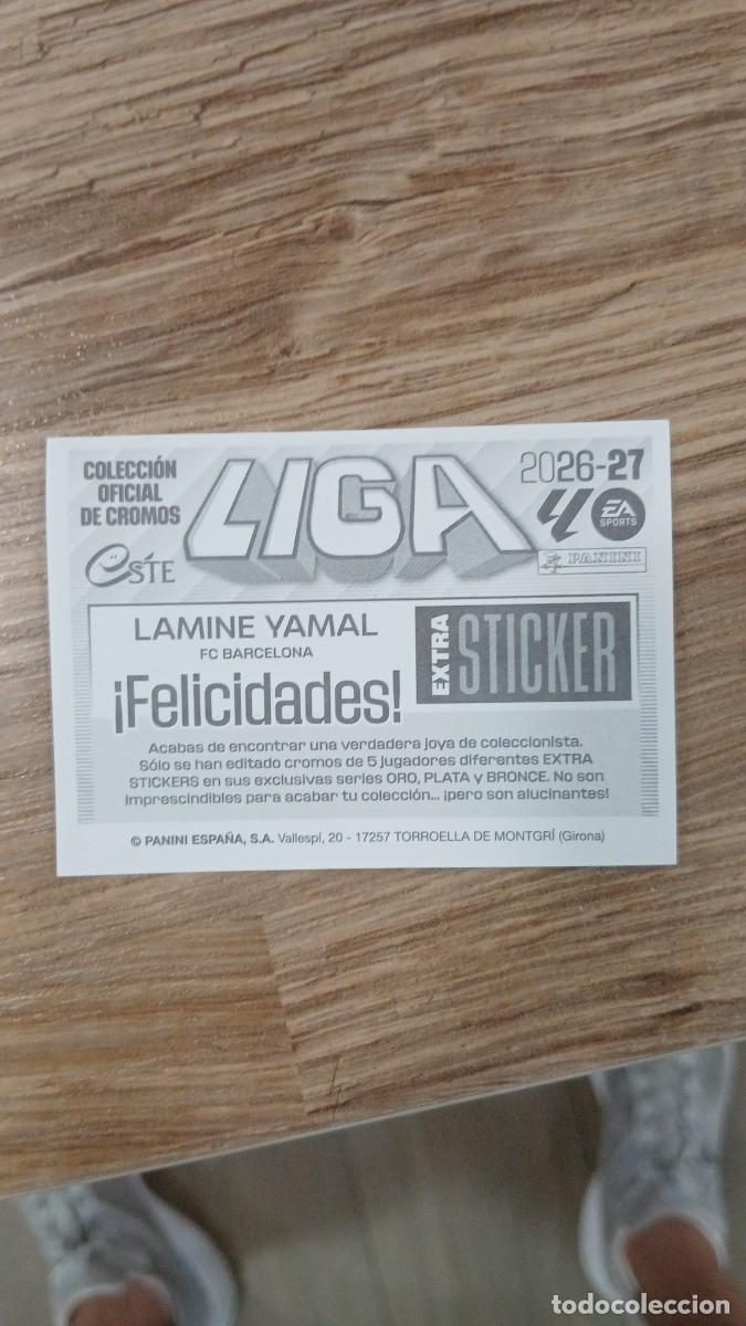 Cromos de f&uacute;tbol: Tarjeta Oro Lamine Yamal