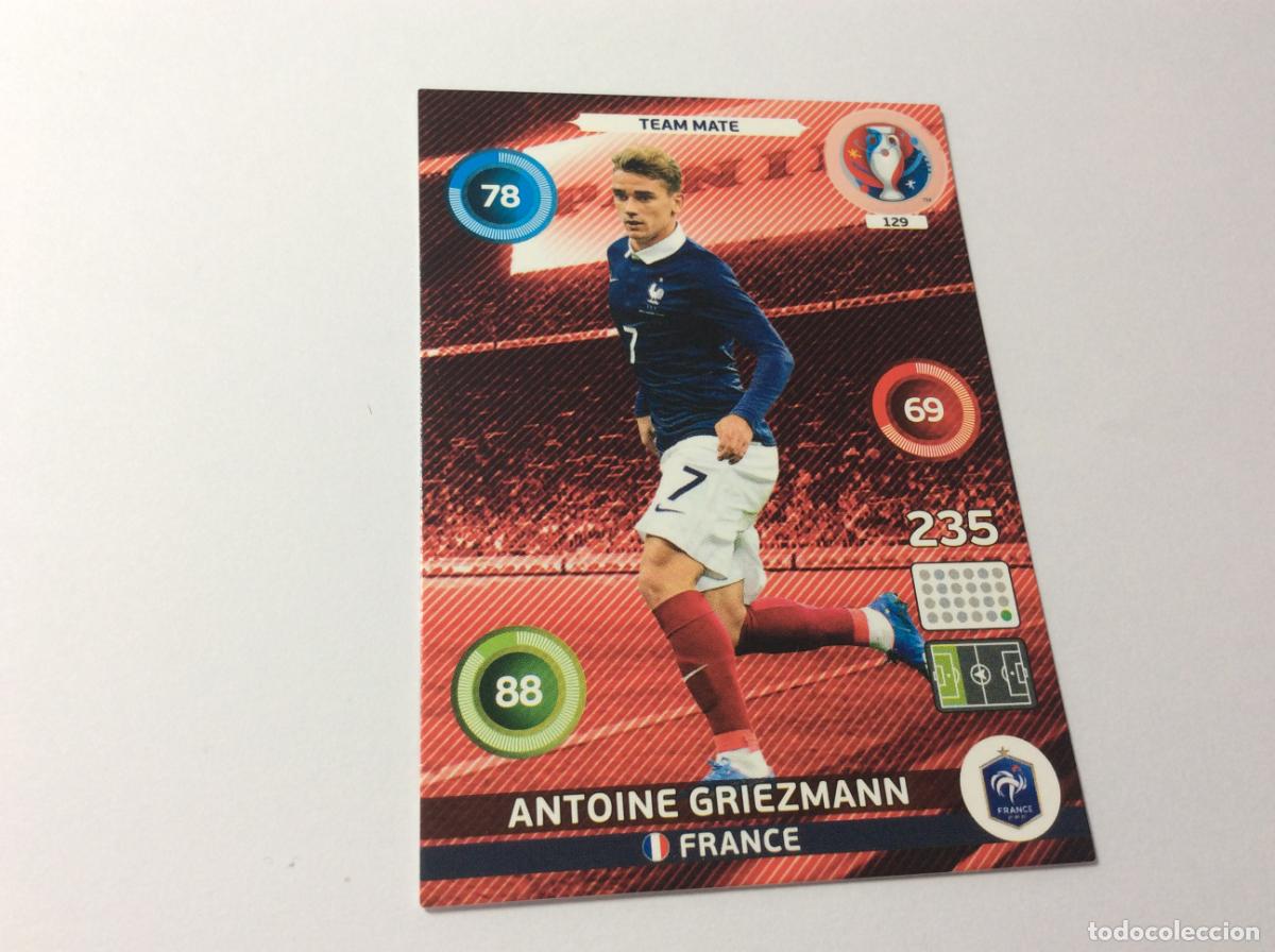 Cromos de f&uacute;tbol: 129 Antoine Griezmann Francia UEFA Euro France 2016 Adrenalyn XL Panini