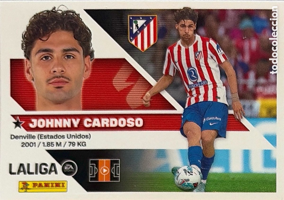 Cromos de f&uacute;tbol: 13.- Johnny Cardoso (ATL. MADRID) - COLECCIONES ESTE 2026/27 (PANINI)