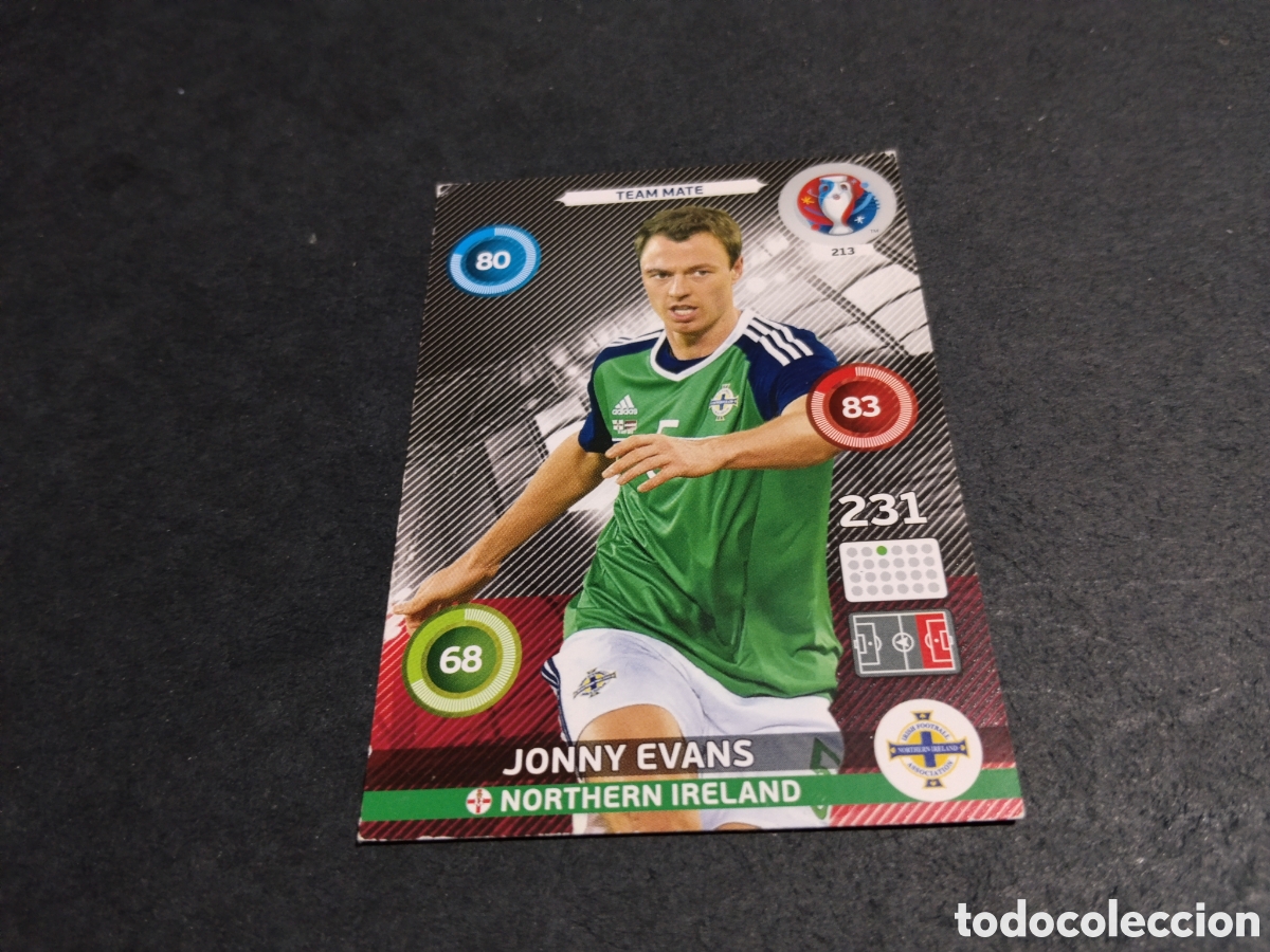 Cromos de f&uacute;tbol: Cromo futbol Jonny Evans, Irlanda del Norte