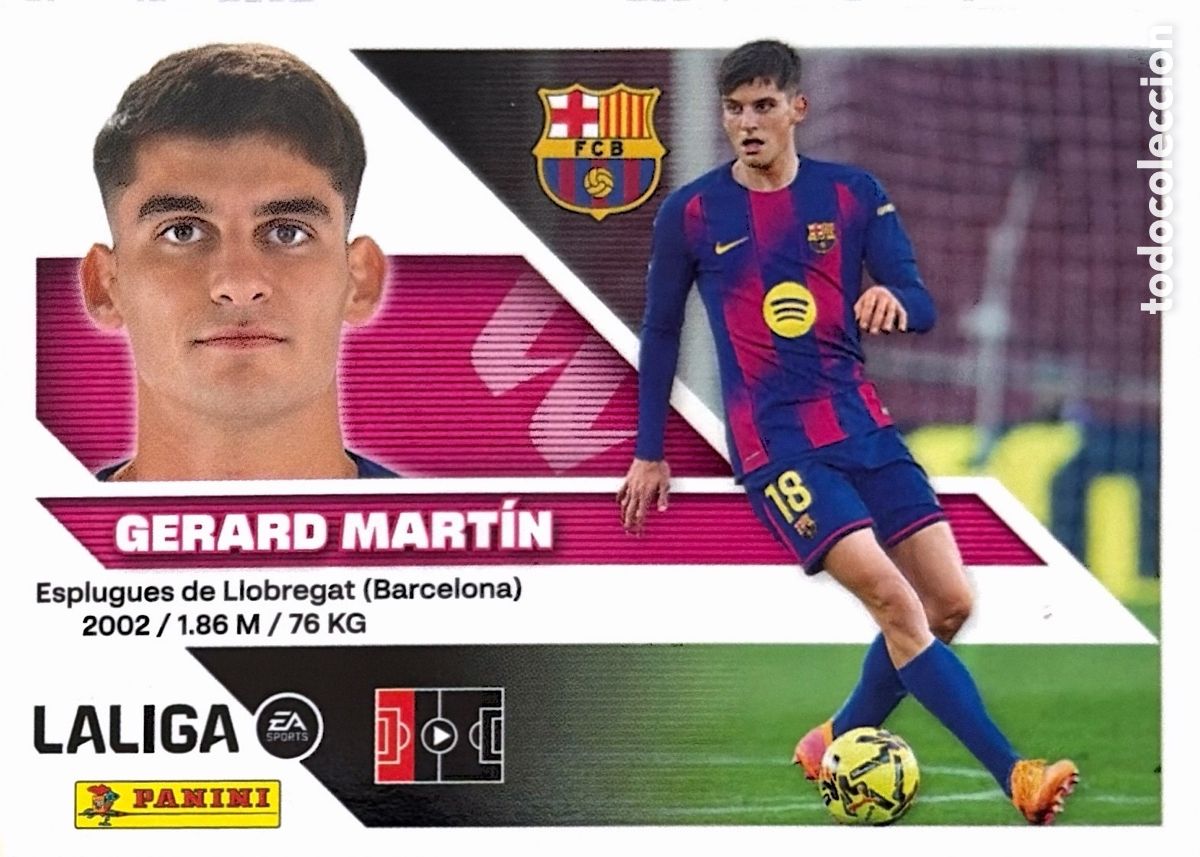 Cromos de f&uacute;tbol: 8.- Gerard Mart&iacute;n (BARCELONA) - COLECCIONES ESTE 2026/27 (PANINI)