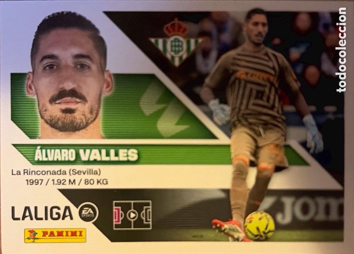 Cromos de f&uacute;tbol: 3.- Valles (R. BETIS) - COLECCIONES ESTE 2026/27 (PANINI)