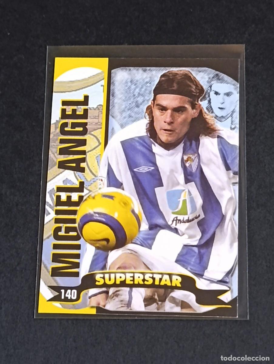 Football Stickers: MIGUEL ANGEL SUPERSTAR MATE #140 M&Aacute;LAGA CF - MUNDICROMO TOP LA LIGA 2004 2005 - MC 04 05