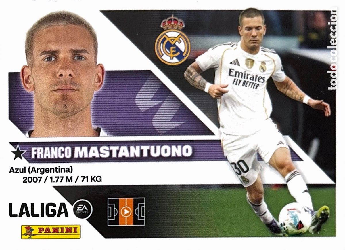 Cromos de f&uacute;tbol: 16A.- Mastantuono (R. MADRID) - COLECCIONES ESTE 2026/27 (PANINI)