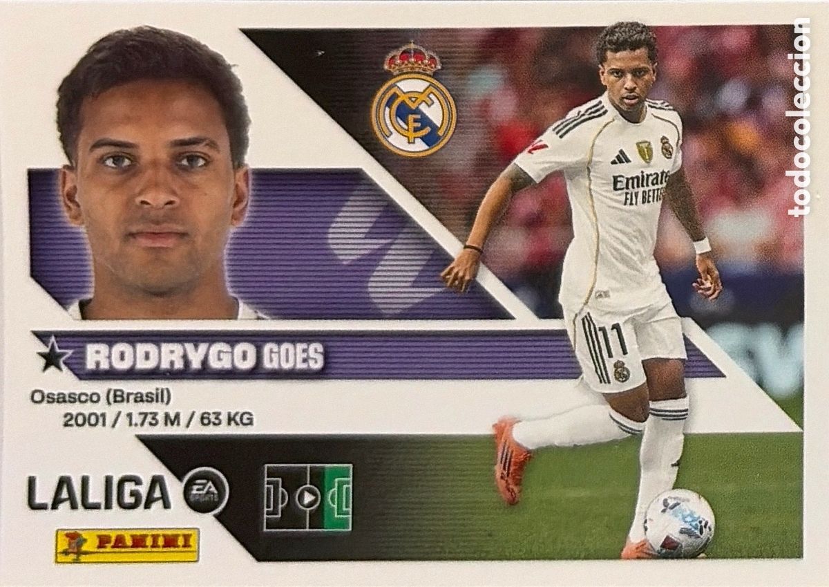 Cromos de f&uacute;tbol: 18.- Rodrygo (R. MADRID) - COLECCIONES ESTE 2026/27 (PANINI)