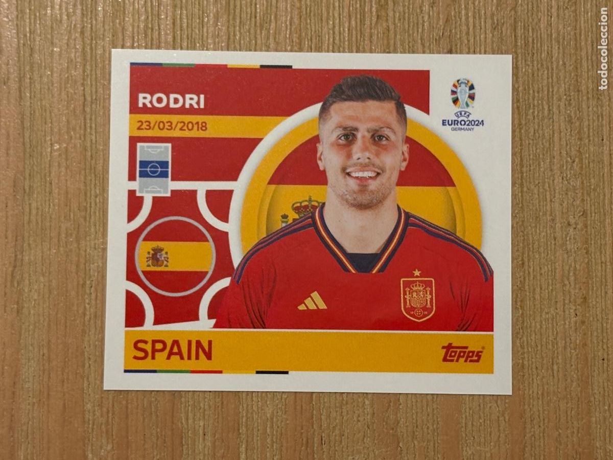 Cromos de f&uacute;tbol: 37. RODRI ESP13 ESP 13 CROMO STICKER UEFA EURO EUROCOPA 2024 TOPPS