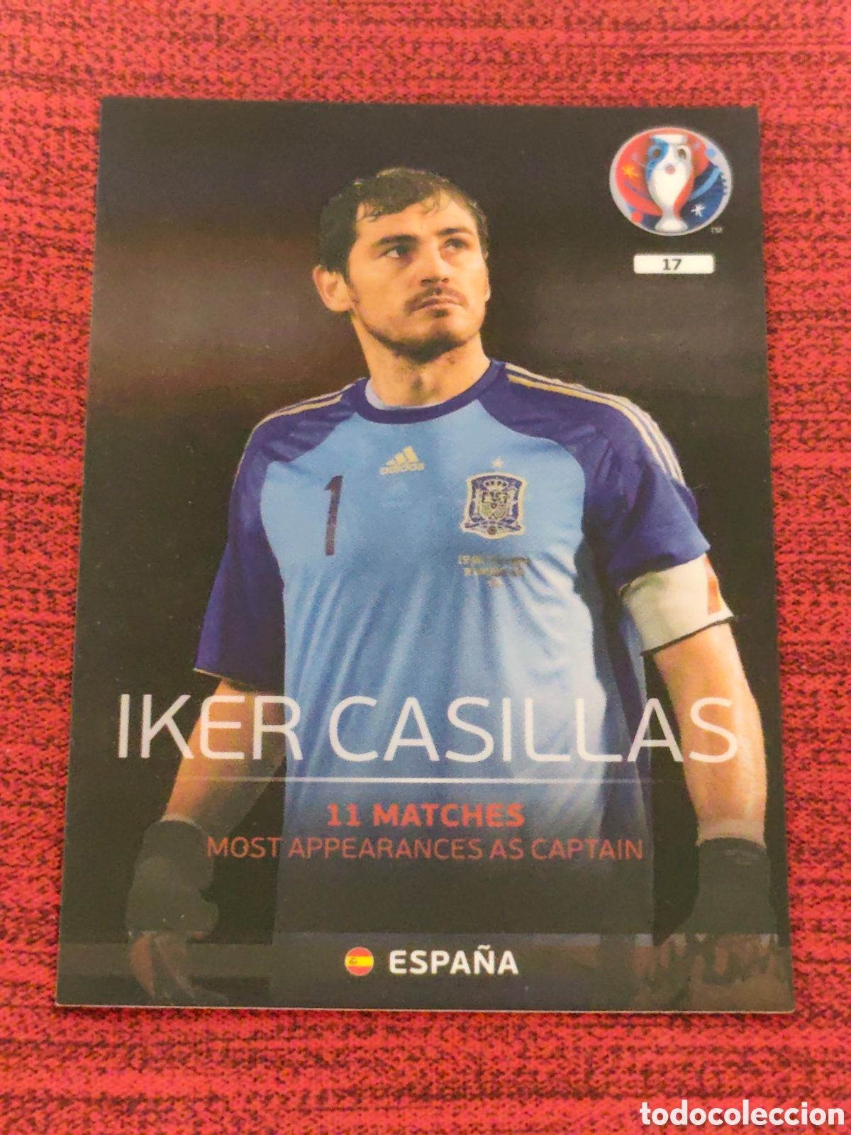 Cromos de f&uacute;tbol: 17 IKER CASILLAS ESPA&Ntilde;A EURO 2016 ADRENALYN XL