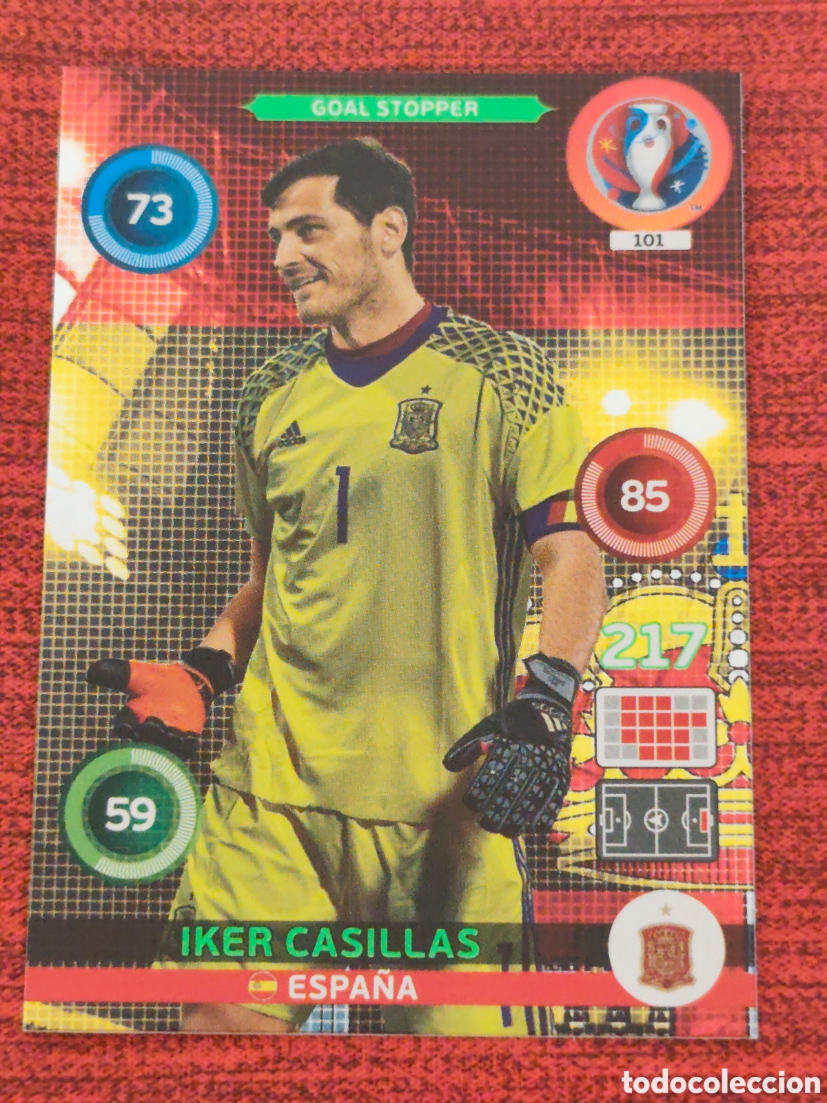 Cromos de Futebol: 101 IKER CASILLAS ESPA&Ntilde;A GOAL STOPPER EURO 2016 ADRENALYN XL