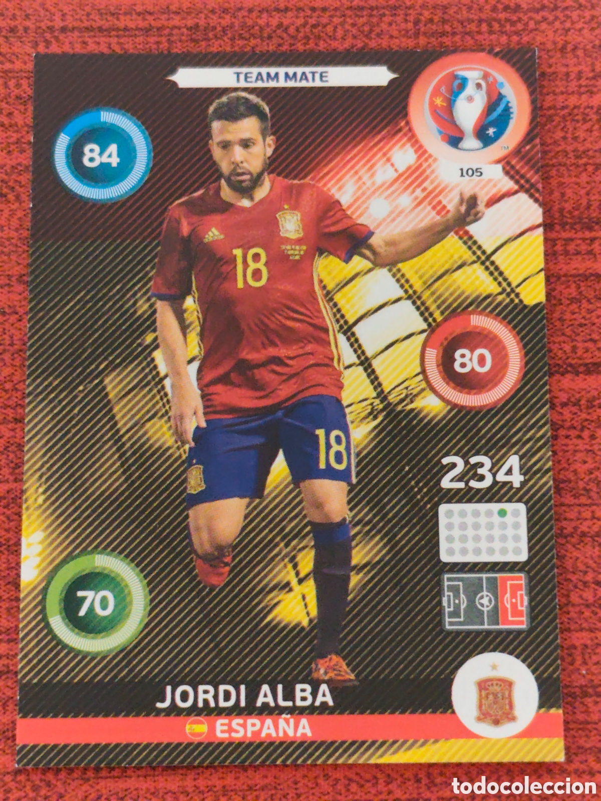 Figurine di Calcio: 105 JORDI ALBA ESPA&Ntilde;A EURO 2016 ADRENALYN XL