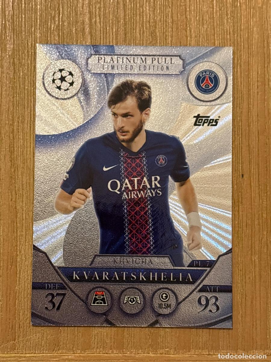 Cromos de f&uacute;tbol: 37. PLATINUM PULL LIMITADA KHVICHA KVARATSKHELIA PL7 PL 7 UCL ATTAX TOPPS 2025-26 25-26