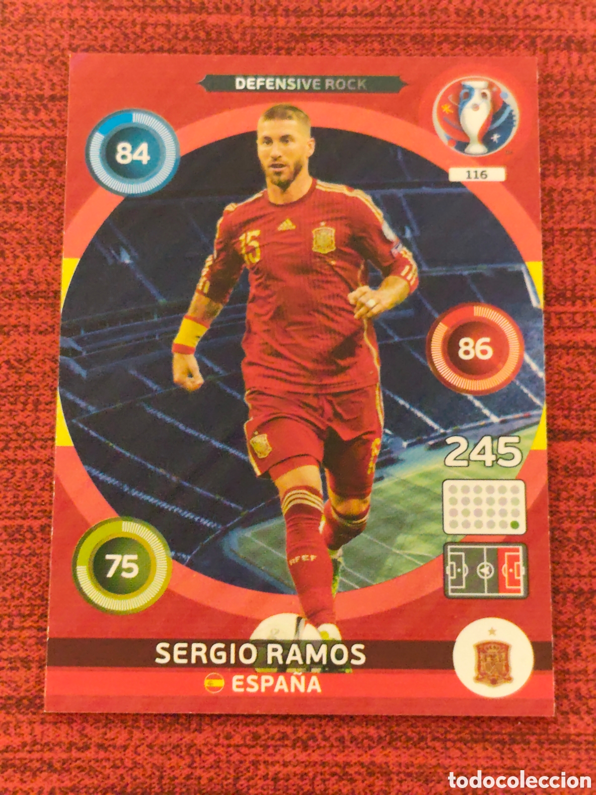 Cromos de f&uacute;tbol: DEFENSIVE ROCK 116 SERGIO RAMOS ESPA&Ntilde;A EURO 2016 ADRENALYN XL