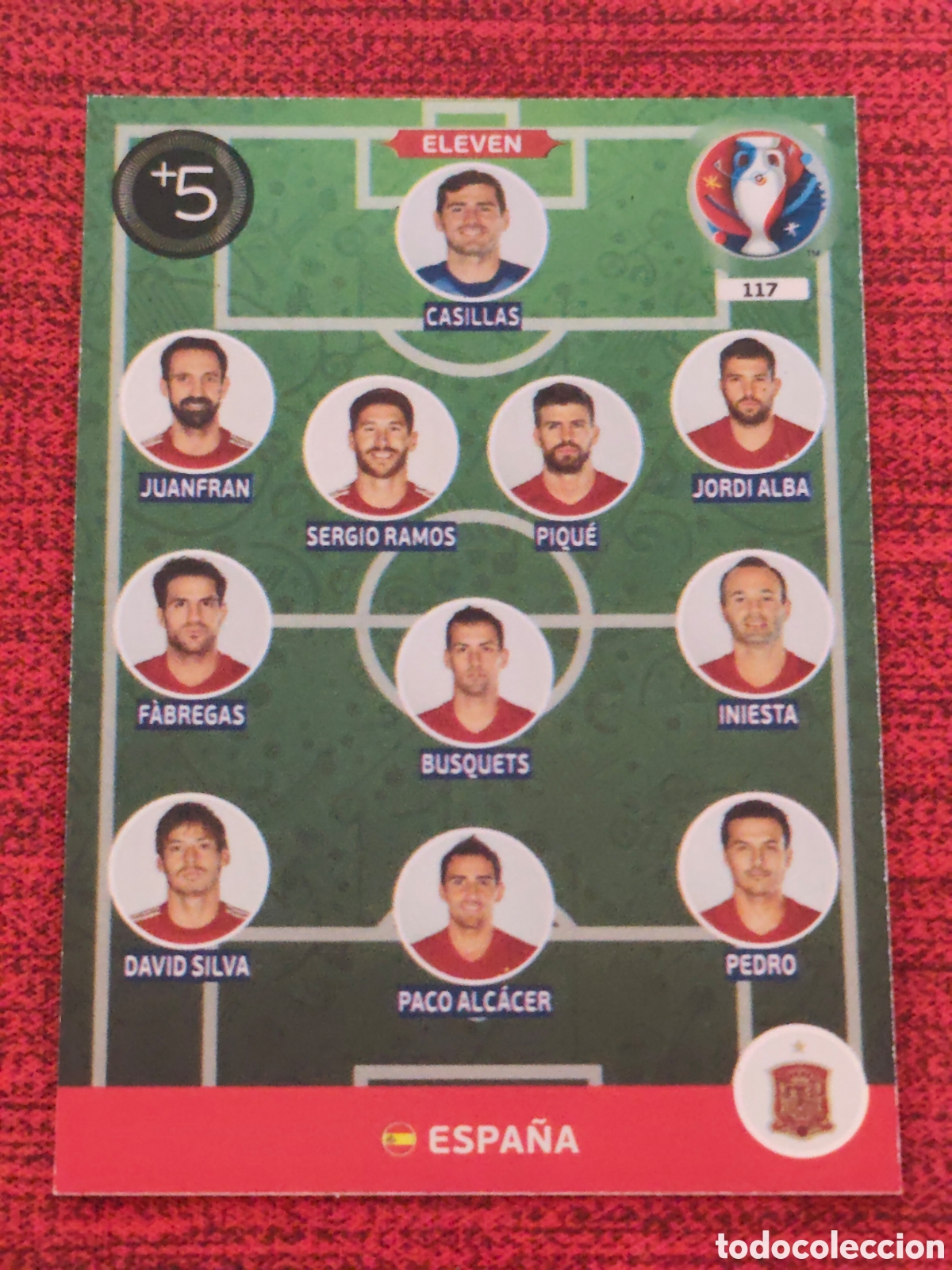 Cromos de f&uacute;tbol: ELEVEN 117 EQUIPO ESPA&Ntilde;A EURO 2016 ADRENALYN XL