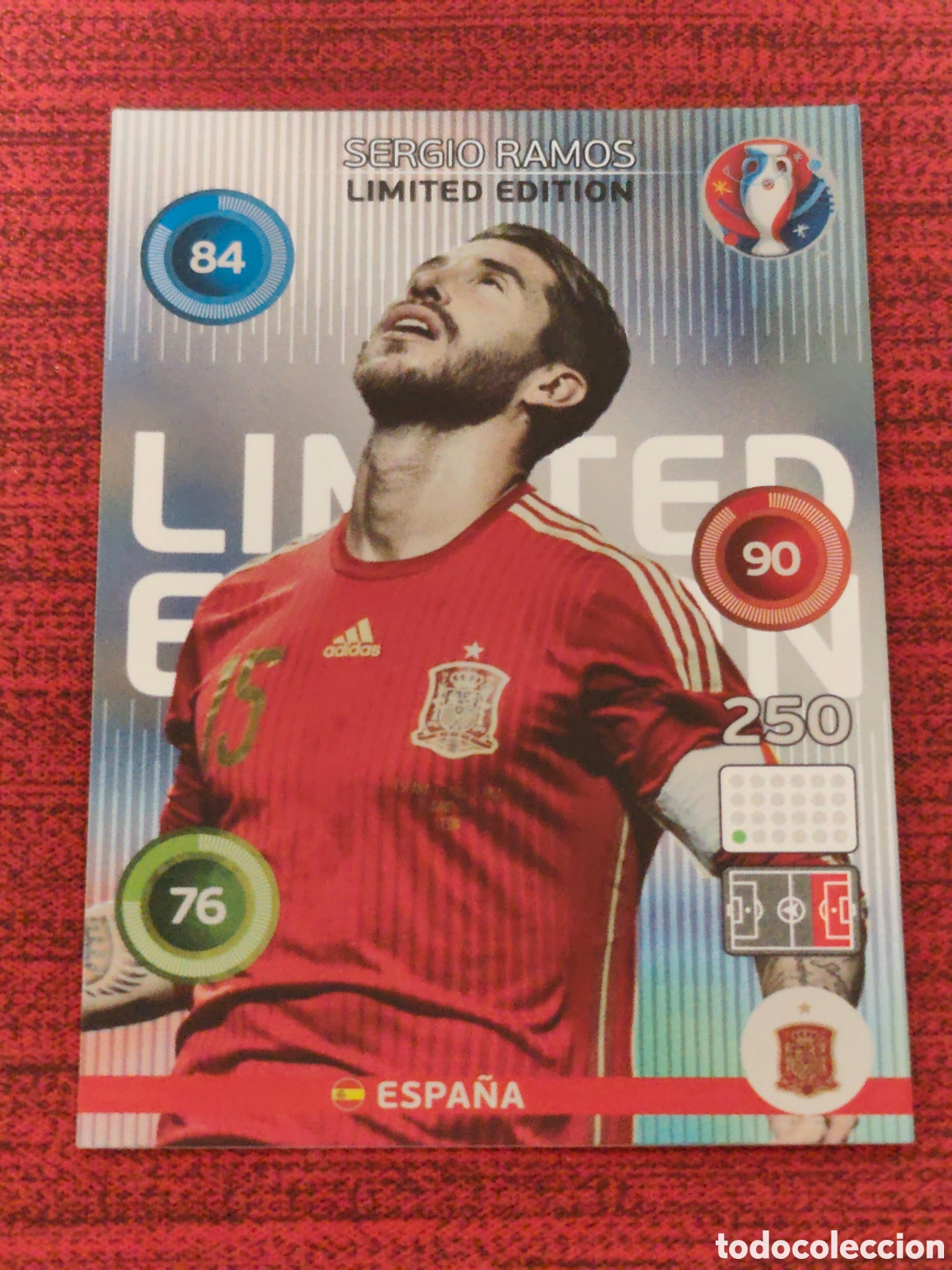 Cromos de f&uacute;tbol: LIMITED EDITION SERGIO RAMOS ESPA&Ntilde;A EURO 2016 ADRENALYN XL