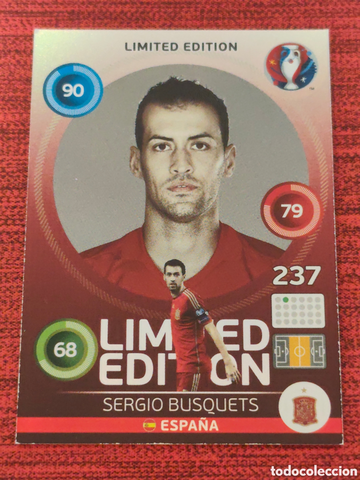 Cromos de f&uacute;tbol: LIMITED EDITION SERGIO BUSQUETS ESPA&Ntilde;A EURO 2016 ADRENALYN XL