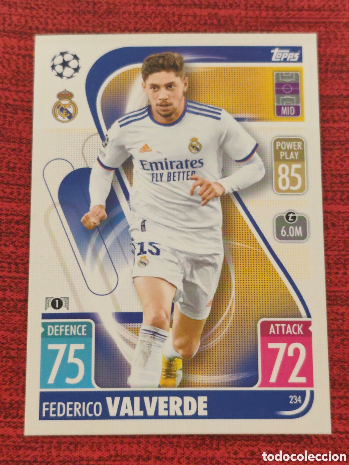 Cromos de f&uacute;tbol: 234 VALVERDE REAL MADRID TOPPS MATCH ATTAX UEFA CHAMPIONS LEAGUE 2021 2022