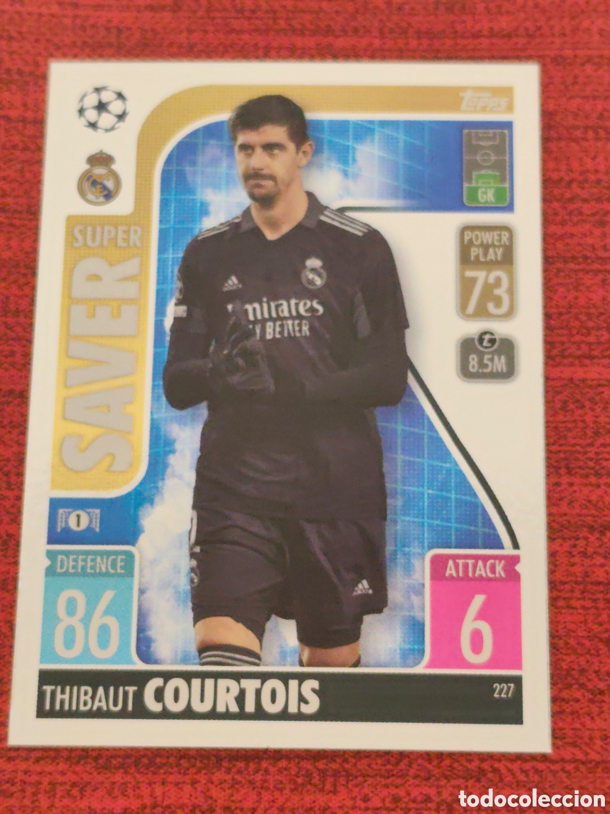 Cromos de f&uacute;tbol: SUPER SAVER 227 COURTOIS REAL MADRID TOPPS MATCH ATTAX UEFA CHAMPIONS LEAGUE 2021 2022