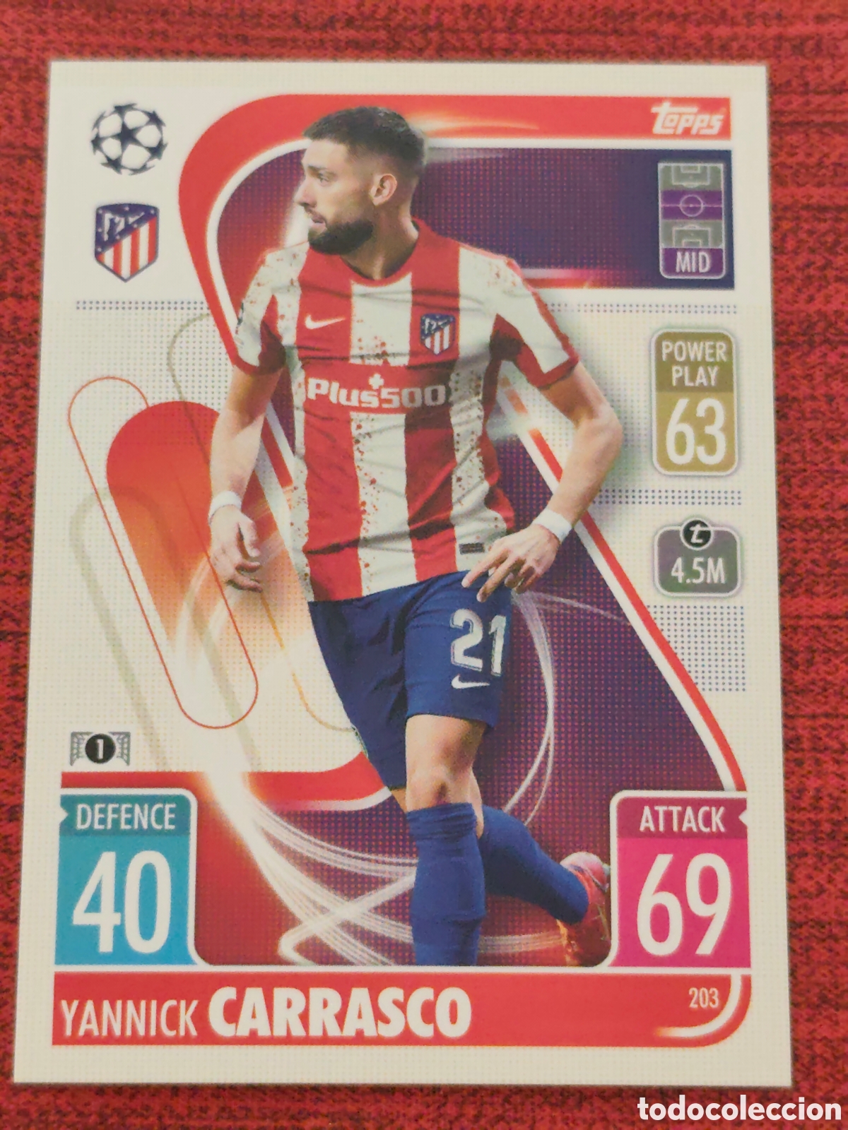 Cromos de f&uacute;tbol: 203 CARRASCO ATL&Eacute;TICO MADRID TOPPS MATCH ATTAX UEFA CHAMPIONS LEAGUE 2021 2022