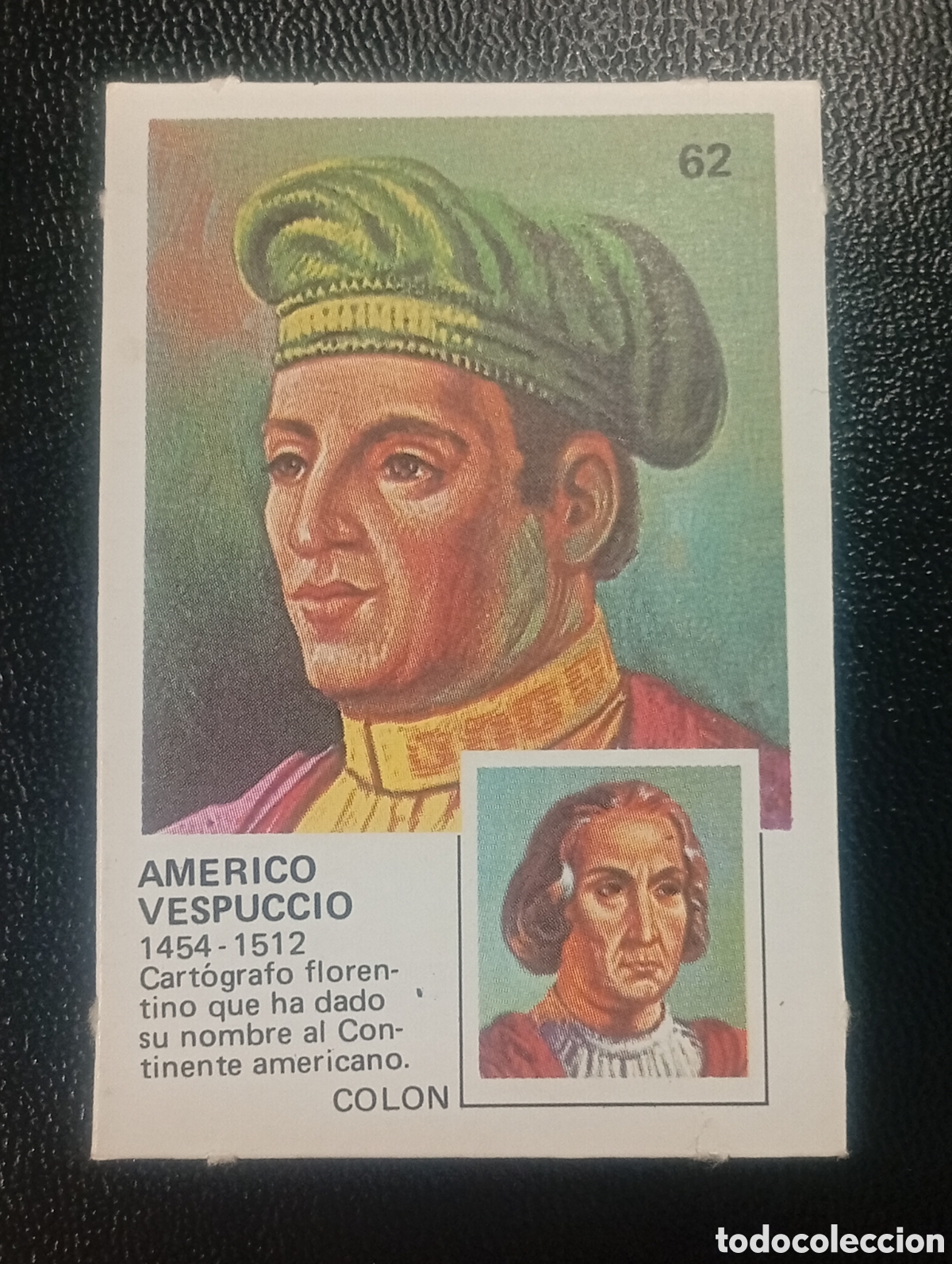 Cromos de f&uacute;tbol: 62 AMERICO VESPUCCIO COLON AMERICA YUPICROMOS YUPI CROMOS 1977 PASTELITOS ORTIZ PAREJAS FAMOSAS