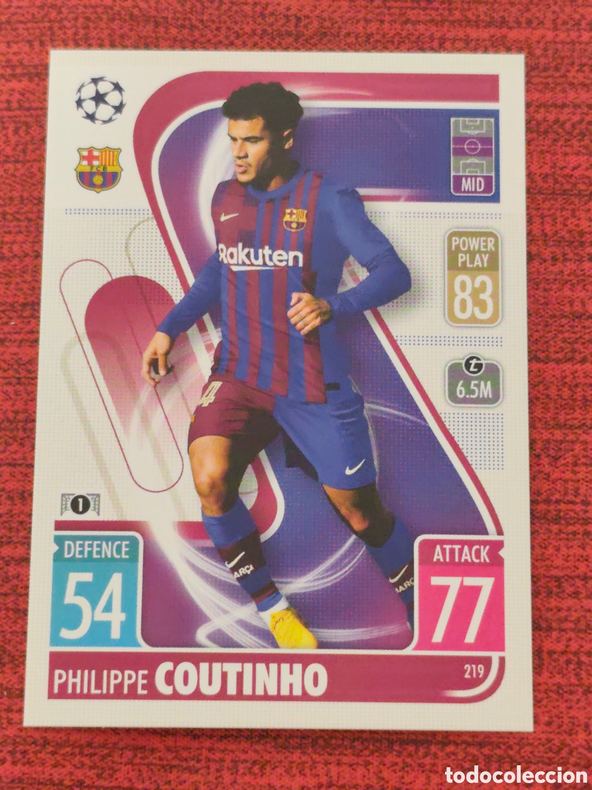 Cromos de f&uacute;tbol: 219 COUTINHO FC BARCELONA TOPPS MATCH ATTAX UEFA CHAMPIONS LEAGUE 2021 2022