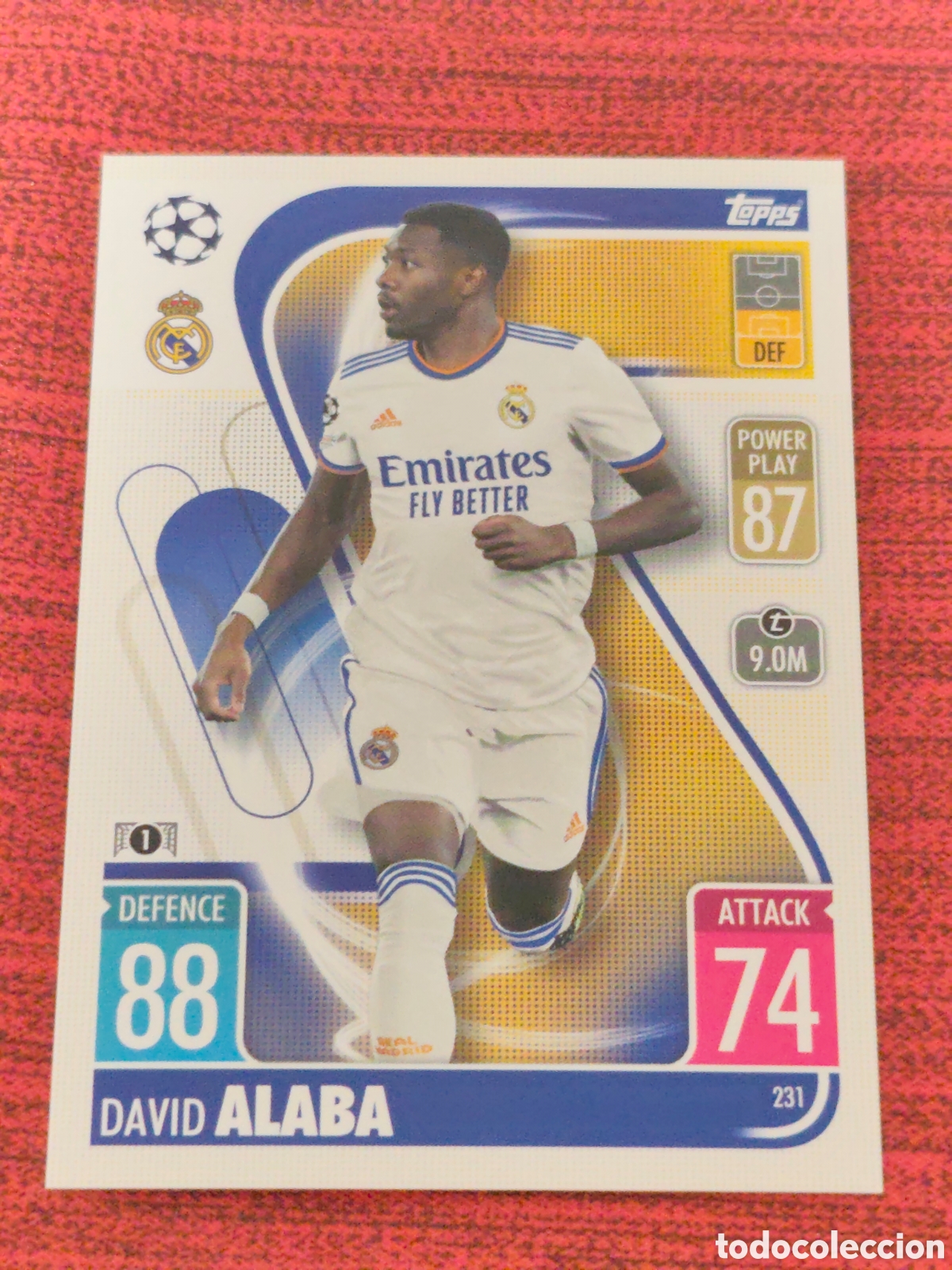 Cromos de f&uacute;tbol: 231 ALABA REAL MADRID TOPPS MATCH ATTAX UEFA CHAMPIONS LEAGUE 2021 2022