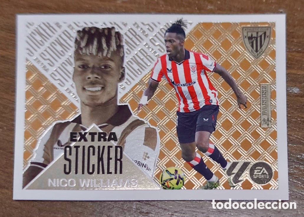 Cromos de f&uacute;tbol: Nico Williams Extra Sticker Bronce Liga Este 26 27