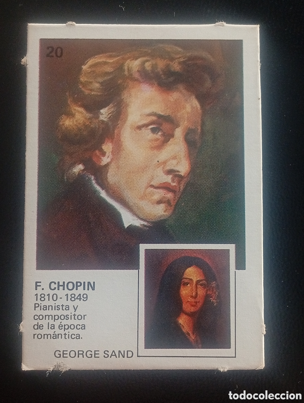 Cromos de f&uacute;tbol: 20 CHOPIN GEORGE SAND YUPICROMOS YUPI CROMOS 1977 PASTELITOS ORTIZ PAREJAS FAMOSAS