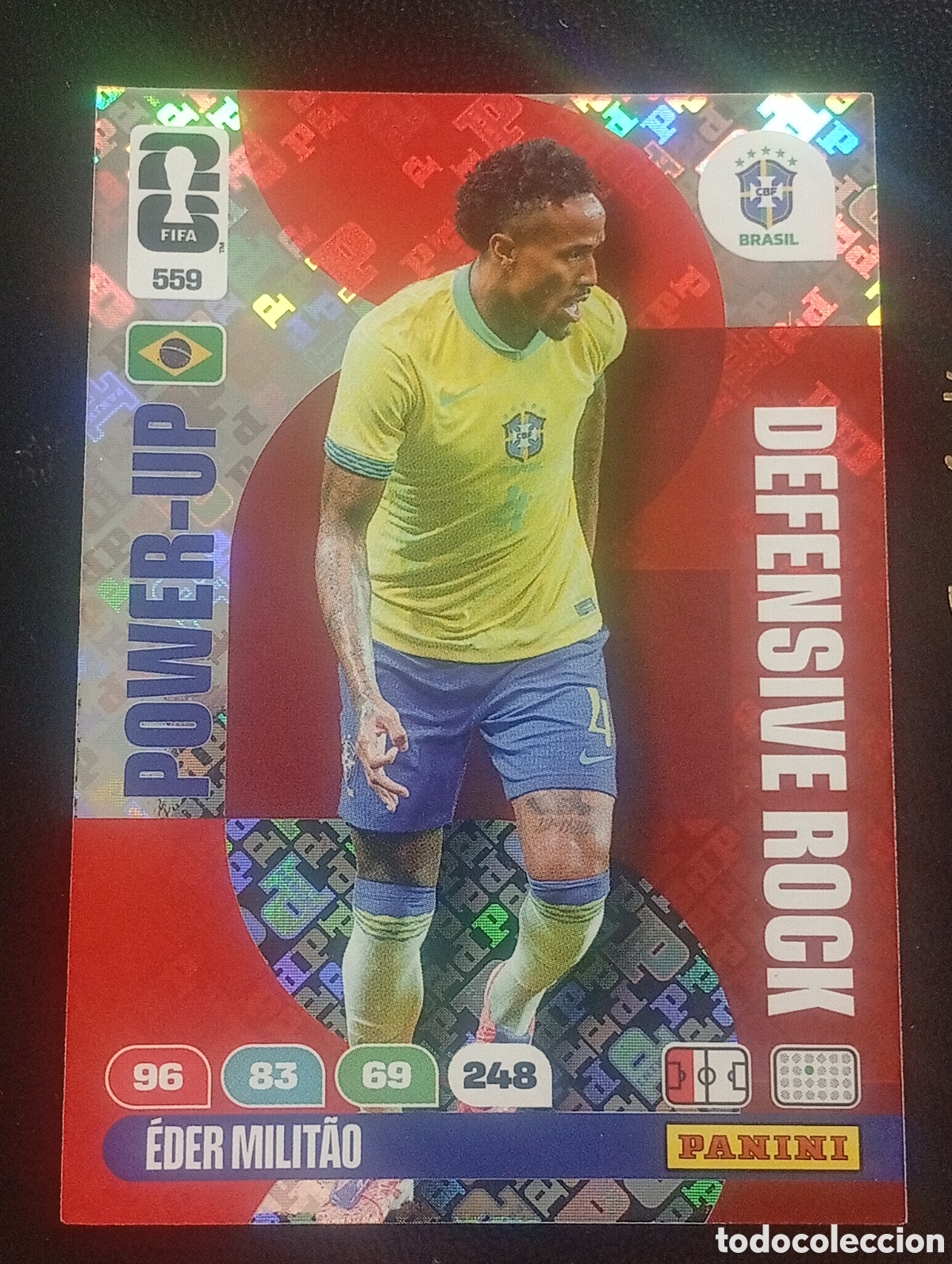 Cromos de f&uacute;tbol: 559 power up MILITAO BRASIL ADRENALYN WORLD CUP 2026 MUNDIAL FUTBOL CROMOS CARDS PANINI REAL MADRID