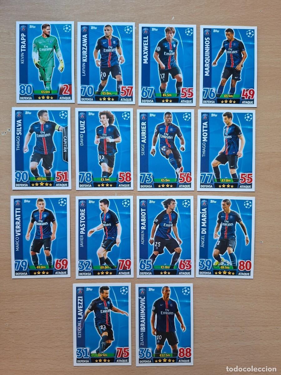 Cromos de f&uacute;tbol: LOTE 14 CROMOS PARIS SAINT GERMAIN PSG CHAMPIONS LEAGUE MATCH ATTAX 2015 2016 15 16 IBRAHIMOVIC